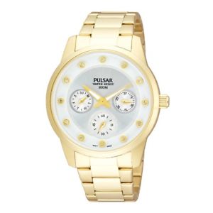 【送料無料】腕時計　ウォッチ　クオーツレディースステンレススチールミネラルクリスタルガラスreloj de cuarzo pulsar pp6072 seoras oro plateado de acero inoxidable cristal mineral｜hokushin