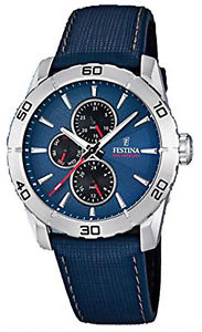 【送料無料】腕時計 ウォッチ アラームreloj hombre festina men f166076 de cuero azul|hokushin