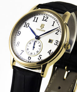 【送料無料】腕時計　ウォッチ　マニュアルプチクオーツモデルゴールデンクロックcavadinizentralsekunde dorado reloj para hombre petite second cuarzo model 2018