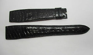 【送料無料】腕時計　ウォッチ　ブレスレットクロコダイルノワールbracelet pour montre a anses fixes en crocodile noir t22 cousu main｜hokushin