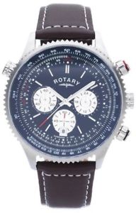 【送料無料】腕時計　ウォッチ　クロノグラフウォッチブラウンレザーストラップ￥rotatorio gs0364205 para hombre crongrafo reloj correa de cuero marrn esfera azul rrp 160｜hokushin