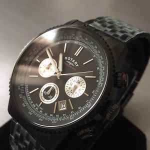 【送料無料】腕時計　ウォッチ　ロータリークロノグラフウォッチpara hombres reloj rotary fecha de acero negro crongrafo chronospeed genuino 22,386円