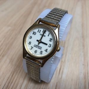 【貨物輸送無料】ウォッチ 御覧なさる ビンテージアナログvintage lorus lumibrite v821 mujer color dorado analogico reloj de cuarzo horas 腕時計-男女兼用腕時計