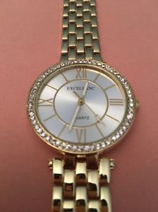 【貨物輸送無料】ウォッチ 御覧なさる レディースゴールドreloj de pulsera seoras gold excellanc bnwt cuarzo 男女兼用腕時計-腕時計