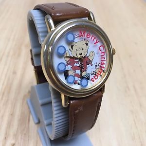 【送料無料】腕時計　ウォッチ　ビンテージメリークリスマスアナログクォーツvintage majesti mujer feliz navidad cuero analogico reloj de cuarzo horas ~｜hokushin
