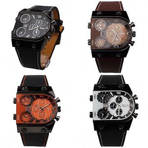 【貨物輸送無料】ウォッチ 御覧なさる バスアラームトリプルスケジュールメンズスポーツoulm04 reloj hombre triple uso horario acero cuero cuarzo mens sport wrist watch 腕時計-男女兼用腕時計