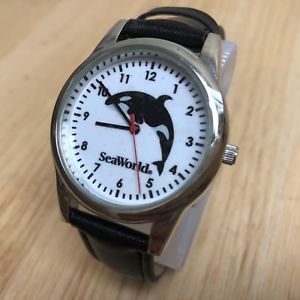 【送料無料】腕時計　ウォッチ　シーワールドホワイトレザーシルバークォーツアナログロゴnos seaworld hombre plata cuero blanco analgico de cuarzo logo reloj horas ~ la｜hokushin