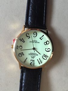 【貨物輸送無料】ウォッチ 御覧なさる クオーツアナログアラームクリスマスanlogo de cuarzo de cuero impermeable brillante de noche reloj, mam pap regalo de navidad 男女兼用腕時計-腕時計