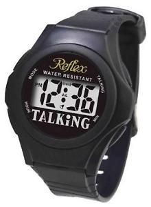 【送料無料】腕時計 ウォッチ スピーカーブラックストラップデジタルアラームreflex resistente al agua digital english parlante correa negra reloj de alarma|hokushin
