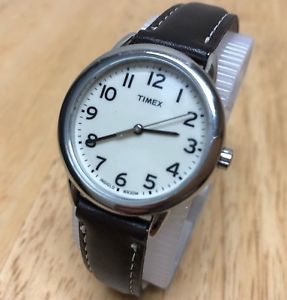 【貨物輸送無料】ウォッチ 御覧なさる シルバーベージュアナログクォーツスタックtimex indiglo mujer 30m plata cuero beige analogico reloj de cuarzo horas ~ pila 腕時計-男女兼用腕時計