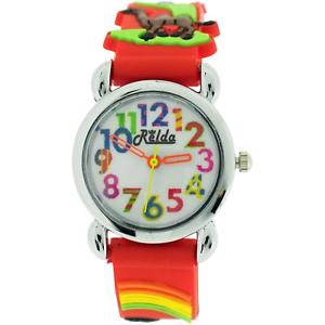【貨物輸送無料】ウォッチ 御覧なさる アラームシリコンベルトrelda infantil nia 3d zoo animales rojo reloj con correa de silicona rel106 男女兼用腕時計-腕時計