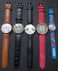 【貨物輸送無料】ウォッチ 御覧なさる モチーフパンダクモエレファントロットlot de 6 montres neuves motif panda, spider man, lphant 男女兼用腕時計-腕時計