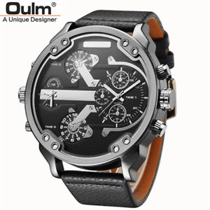 【送料無料】腕時計 ウォッチ バスヴィンテージクオーツスポーツレザーストラップoulm vintage reloj de pulsera hombre cuarzo correa de cuero deportes relojes|hokushin
