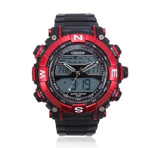 【送料無料】腕時計　ウォッチ　ラウンドファッションシリコンデュアルクオーツohsen round fashion silicone dual display quartz wrist watch｜hokushin