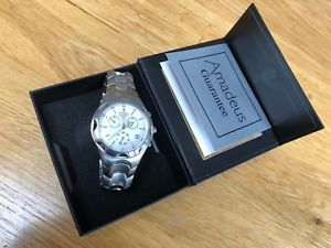 【送料無料】腕時計　ウォッチ　メンズクロノグラフステンレススチールモデルreloj de pulsera mens amadeus crongrafo de cuarzo de acero inoxidable modelo am00050wh