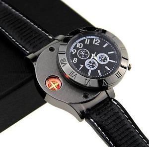 【貨物輸送無料】ウォッチ 御覧なさる 葉巻きタバコともし火reloj de pulsera nuevo con usb recargable elctrico a prueba de viento encendedor de cigarrillos 腕時計-メンズ腕時計