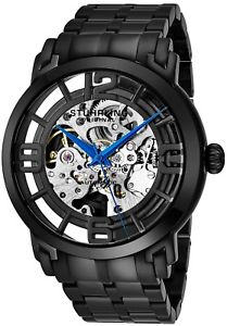 【送料無料】腕時計 ウォッチ ブラックステンレススチールアラームsthurling hombres acero inoxidable negro pvd automtico reloj 165b2b335b1|hokushin