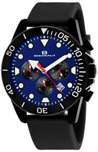 【送料無料】腕時計　ウォッチ　ｍクロノステンレススチールブラックシリコンウォッチoceanaut hombres naval 100m chrono acero inoxidablenegro reloj de silicona｜hokushin