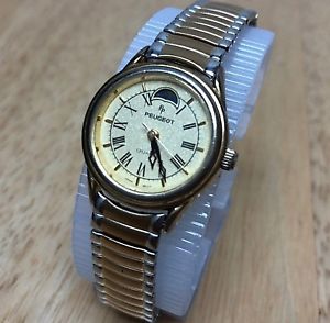 【送料無料】腕時計　ウォッチ　ビンテージムーンクォーツアナログプジョーフェーズvintage peugeot mujer color dorado fase lunar analogico reloj de cuarzo horas ~