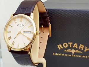 【送料無料】腕時計　ウォッチ　ロータリウィンザーブラウンレザーストラップウォッチnuevo reloj para hombres rotary windsor da y fecha correa de cuero marrn rrp 280 en caja r116