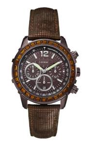 【送料無料】腕時計　ウォッチ　クロノグラフブラウンアナログアラームguess reloj de las mujeres w0017l4 anlogo crongrafo cuero marrn