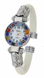 【送料無料】腕時計　ウォッチ　オロロジオディムラノウォッチorologio bianco watch in vetro di murano murrina millefiori