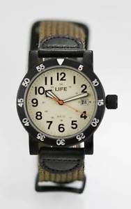 【送料無料】腕時計　ウォッチ　ステンレスナイロンブラウンlife reloj de hombre fecha 24hr negro inoxidable marrn nailon 50m agua res