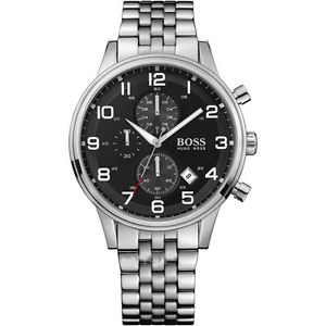 【送料無料】腕時計　ウォッチ　クロノグラフスチールブラッククロックヒューゴボス￥nuevo hugo boss para hombre negro crongrafo reloj de acero 1512446rrp 375