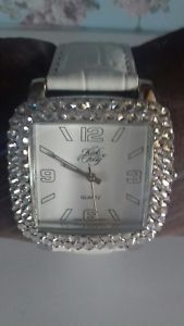 【送料無料】腕時計　ウォッチ　クリスタルクロックラングスkirks folly de cuero blanco reloj de cristal claro