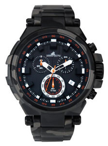 【送料無料】腕時計　ウォッチ　バーマンクロノグラフブラックステンレススチールadora natico 10 bar crongrafo hombre 50mm acero inoxidable negro 33269