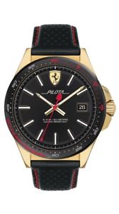 【送料無料】腕時計　ウォッチ　スクーデリアフェラーリアナログブラックレザーscuderia ferrari pilota reloj hombre 0830490 analgico cuero negro