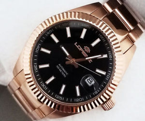 【送料無料】腕時計　ウォッチ　ｋｔピンクゴールドlorenz orologio uomo automatico meccanico miyota acciaio placcato oro rosa 18kt