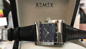【送料無料】腕時計　ウォッチ　アベニューデザイナーパールウォッチクリスタルサファイアxemex avenue midsize designer reloj cristal zafiro esfera madreperla negro｜hokushin