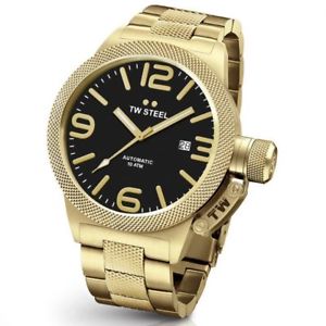 【送料無料】腕時計　ウォッチ　スチールゴールドクロックtw steel cb96 hombre oro y negro 50mm canteen reloj automtico2 aos de