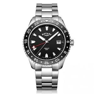 【送料無料】腕時計　ウォッチ　ロータリーヘンリーステンレススチールアラーム￥rotary henley negro acero inoxidable reloj gb0510804 pvp 265 ahora 19195