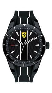 【送料無料】腕時計　ウォッチ　スクーデリアフェラーリクロックネットワークシリコンアナログブラックホワイトscuderia ferrari red rev reloj de hombre 0830495 anlogo silicona negro, blanco