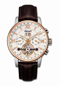 【送料無料】腕時計 ウォッチ クロノグラフレザーブレスレットウォッチingersoll seores automatik watch chronograph pulsera de cuero in6900rbk|hokushin
