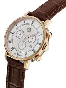 【送料無料】腕時計　ウォッチ　ローズクロノグラフメルセデスベンツクラシックレトロreloj de pulsera seores chronograph ori mercedes benz reloj cuero classic retro rosegold｜hokushin