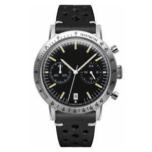 【送料無料】腕時計　ウォッチ　クロノクォーツundone tropical crono ibrido quarzo meccanico acciaio nero pelle orologio uomo