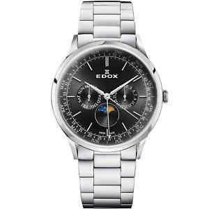 【送料無料】腕時計　ウォッチ　スイスクロックedox hombres les vauberts 42mm fase lunar reloj hecho en suiza 40101 3m nin
