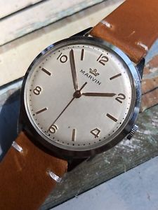 【貨物輸送無料】ウオッチ ご覧なさる ビンテージレトロラージサイズスイスマーアラーム1950s reloj de vestir para hombre vintage retro de gran tamao marvin 37粍 suizo