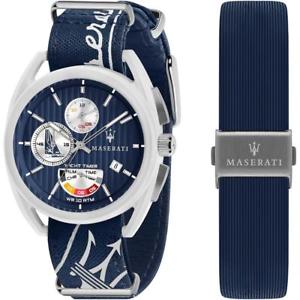 【貨物輸送無料】ウオッチ ご覧なさる ベルトマセラティヨットタイマーreloj de hombre  correa maserati trimarano r8851132003 yacht timer azul blanco