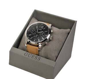 【送料無料】腕時計 ウォッチ メンズレザーストラップアナログリフトウォッチreloj de cuarzo guess para hombres analgico de elevacin con correa de cuero w0789g1