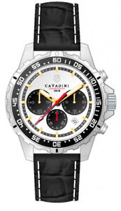 【送料無料】腕時計 ウォッチ クロノグラフステンレスバーchronograph conqueror de cavadini, acero inoxidable, 10 bar, esfera de plata