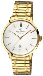 【送料無料】腕時計　ウォッチ　ゴールドステンレススチールグアーガムaccurist todo acero inoxidable chapado en oro de 7098, en expansin fecha 2yr guar rrp 6999