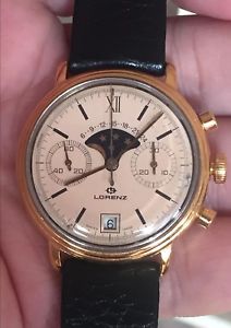 【送料無料】腕時計　ウォッチ　スプレンディードボックスsplendido chronodato a carica manuale lorenz con fasi lunari in box originale｜hokushin