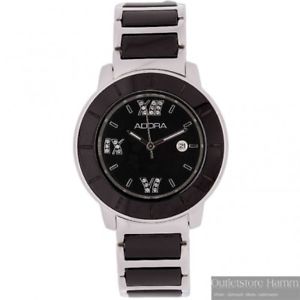 【送料無料】腕時計 ウォッチ レディアラームクロックセラミックステンレススチールブレスレットシルバーブラックadora reloj ts4315 seora reloj pulsera de acero inoxidable cermica plata negro