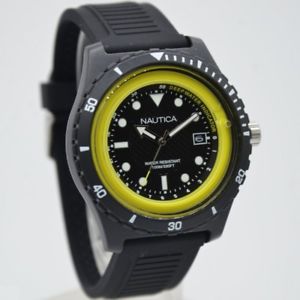 【送料無料】腕時計　ウォッチ　スキューバガイドダイバーorologio uomo nautica,scuba,depth guide,nerogiallo,apnea,diver,profondimetro