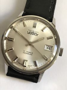 【送料無料】腕時計 ウォッチ ビンテージカレンダースイスraro reloj vintage vanroy 17 jewels incabloc calendar swiss made|hokushin