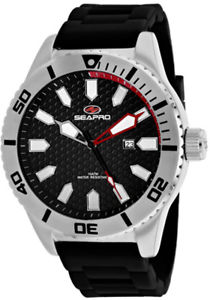 【送料無料】腕時計　ウォッチ　ステンレススチールブラックシリコンウォッチseapro hombres brigade cuarzo 100m acero inoxidable negro reloj de silicona